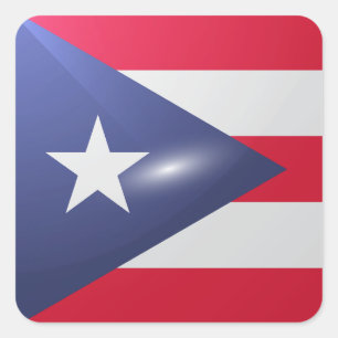 Puerto Rico square glossy flag Sticker