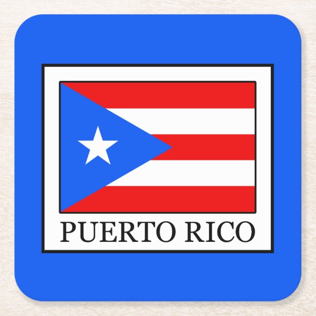 Puerto Rico Square Paper Coaster (Front)