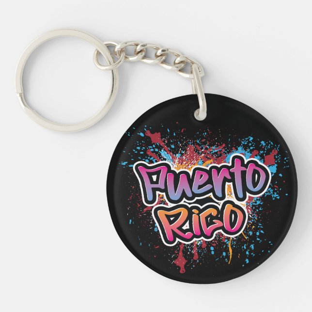 Puerto Rico Street Art Graffiti Key Ring (Front)