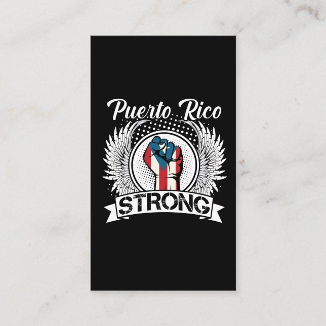 Puerto Rico Strong Flag Proud Boricua Citizen Business Card (Front)
