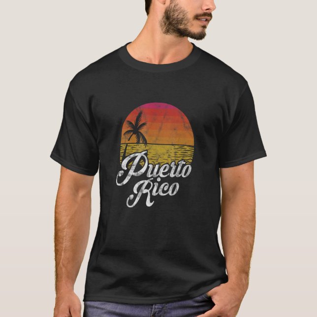 Puerto Rico Sunset Island Beach Summer Vacation Di T-Shirt (Front)