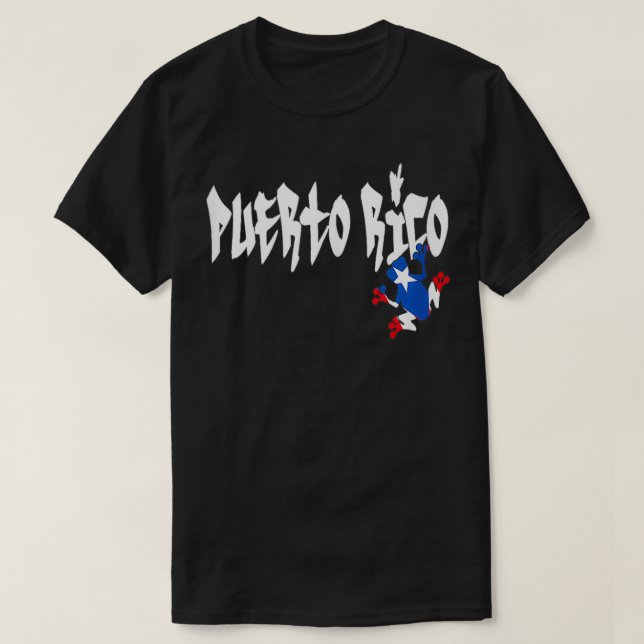 Puerto Rico T Puerto Rico Flag Coqui  T-Shirt (Design Front)