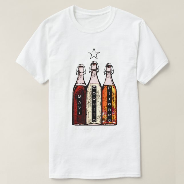 Puerto Rico Traditional Drinks  T-Shirt (Design Front)