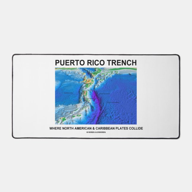 Puerto Rico Trench Where North American Caribbean Desk Mat (Front)