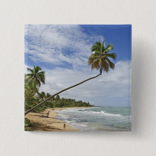 Puerto Rico. Tres Palmitas Beach Puerto Rico 15 Cm Square Badge