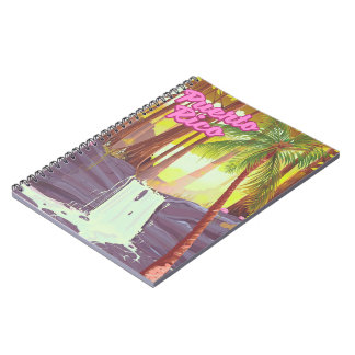 Puerto Rico Tropical Palm travel poster Notebook