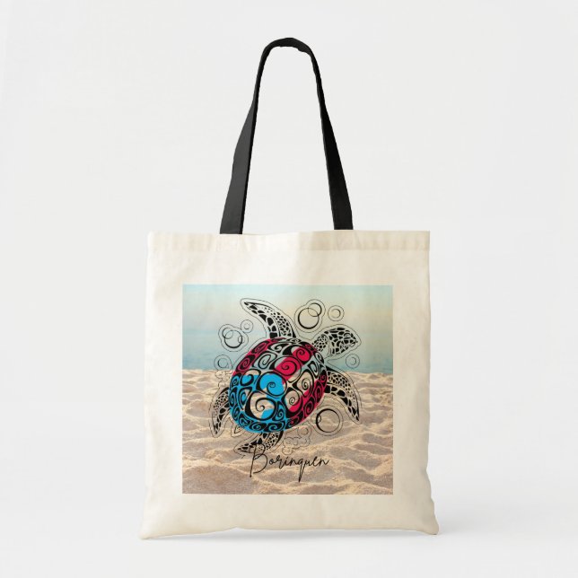 Puerto Rico Turtle Flag Tote Bag (Front)