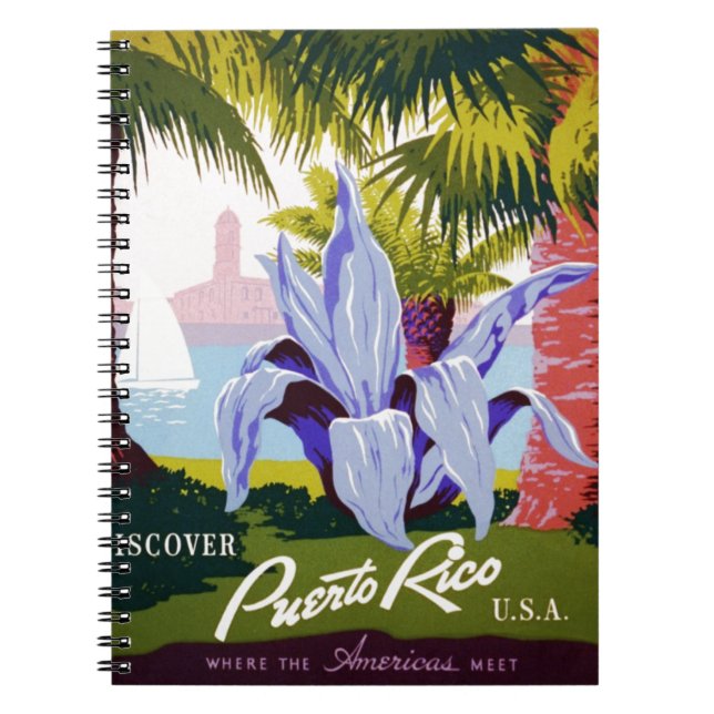 Puerto Rico U.S.A., WPA Tourism and parks poster Notebook (Front)