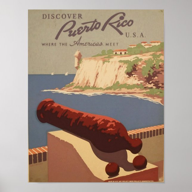 Puerto Rico USA Vintage Travel Poster Art Print (Front)