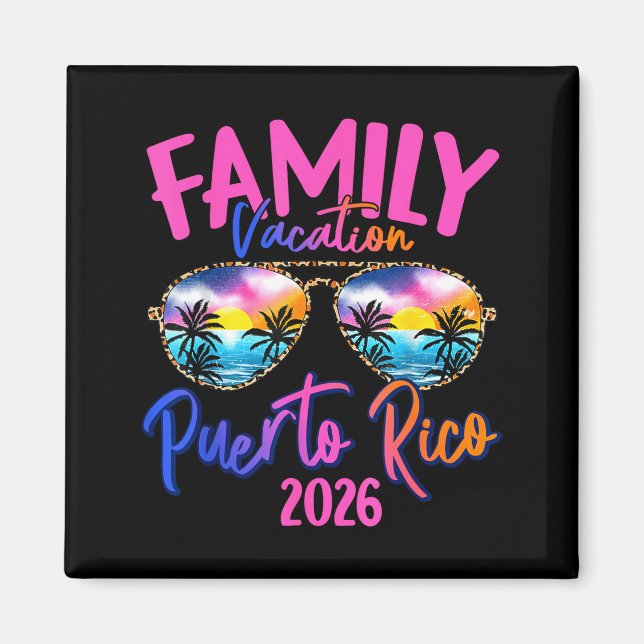 Puerto Rico Vacation 2026 Souvenir Matching Family Magnet (Front)