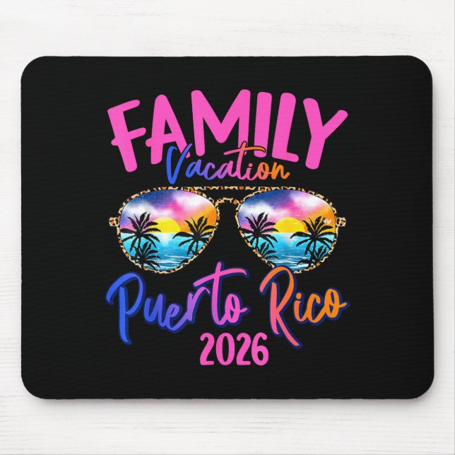 Puerto Rico Vacation 2026 Souvenir Matching Family Mouse Mat (Front)