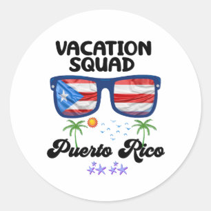 Puerto Rico Vacation Squad Group Matching  Classic Round Sticker