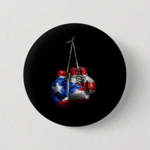 Puerto Rico Vintage Boxing Gloves 6 Cm Round Badge