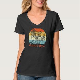 Puerto Rico Vintage Retro Pirate & Parrot Vacation T-Shirt