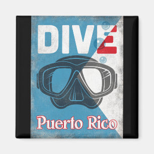 Puerto Rico Vintage Scuba Diving Mask Magnet