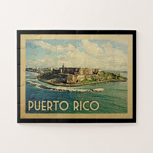 Puerto Rico Vintage Travel Jigsaw Puzzle (Horizontal)