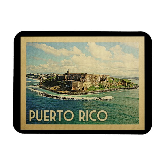 Puerto Rico Vintage Travel Magnet (Horizontal)