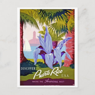 Puerto Rico, vintage travel postcard
