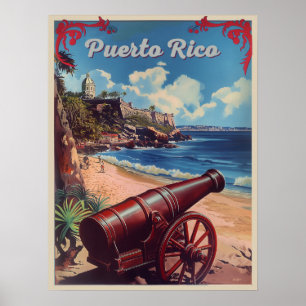 Puerto Rico Vintage Travel Poster 