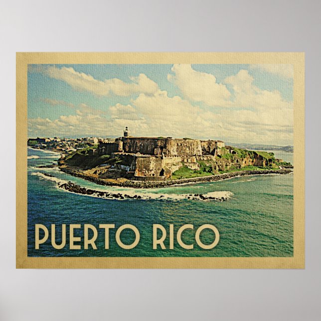 Puerto Rico Vintage Travel Poster (Front)