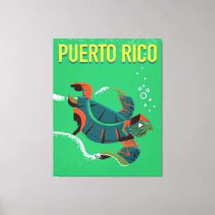 puerto rico vintage travel poster canvas print
