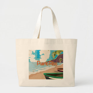 Puerto Rico Vintage Travel Poster Large Tote Bag