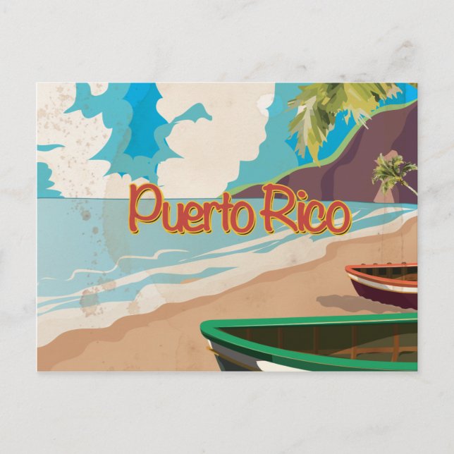 Puerto Rico Vintage Travel Poster Postcard (Front)