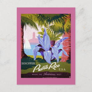 Puerto Rico Vintage Travel Poster Postcard