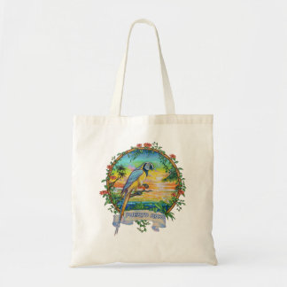 Puerto Rico, Vintage Tropical Parrot Vacation  Tote Bag