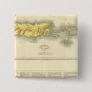 Puerto Rico, Virgin Islands 15 Cm Square Badge