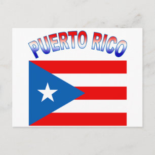 Puerto Rico with Flag Products Postcard