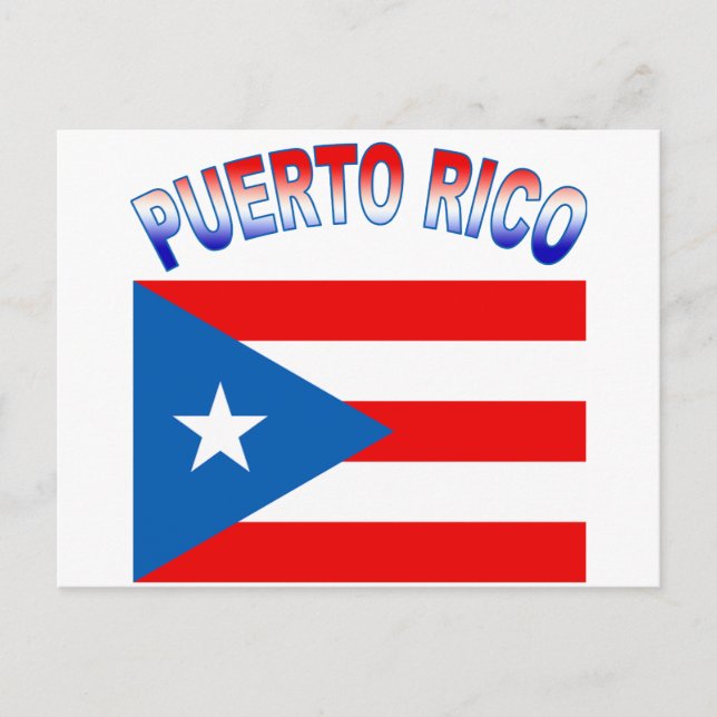 Puerto Rico with Flag Products Postcard (Front)