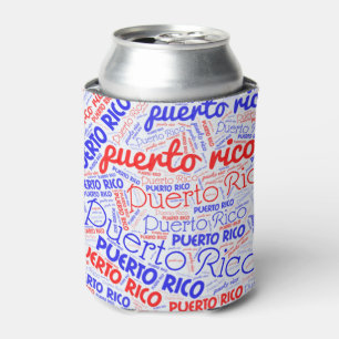 Puerto Rico Word Cloud Can Cooler
