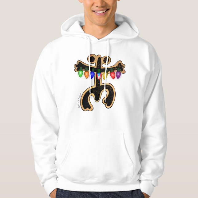 Puerto Rico Xmas Coqui Taino Symbol Boricua Flag Hoodie (Front)