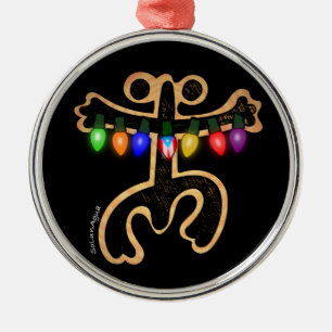 Puerto Rico Xmas Coqui Taino Symbol Boricua Flag Metal Tree Decoration