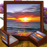 Puerto Sunset 1739 Jewellery Keepsake Box<br><div class="desc">Painting “Puerto Sunset 1739” Collection Hold your valuables in this beautiful keepsake box. Made of lacquered wood, the jewellery box comes in golden oak, ebony black, emerald green, and red mahogany. Soft felt protects your jewellery and other collectibles. Personalise on the product page or click the "Customise" button for more...</div>