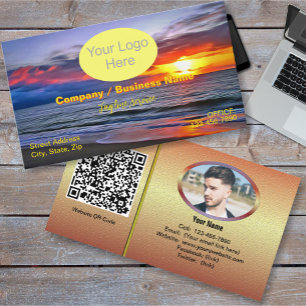 Puerto Sunset 1739 QR Code Business Card