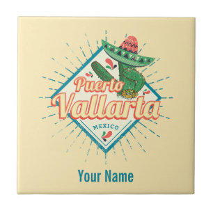 Puerto Vallarta Jalisco Mexico dancing cactus Tile