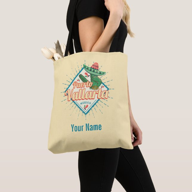 Puerto Vallarta Jalisco Mexico dancing cactus Tote Bag (Close Up)