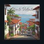 Puerto Vallarta Jalisco Mexico Travel Magnet<br><div class="desc">Puerto Vallarta, nestled along Mexico's Pacific coast in the state of Jalisco, is a vibrant and captivating destination that seamlessly blends traditional Mexican charm with modern resort amenities. The city is beautifully situated on the shores of Banderas Bay, framed by the lush, verdant slopes of the Sierra Madre mountains. This...</div>