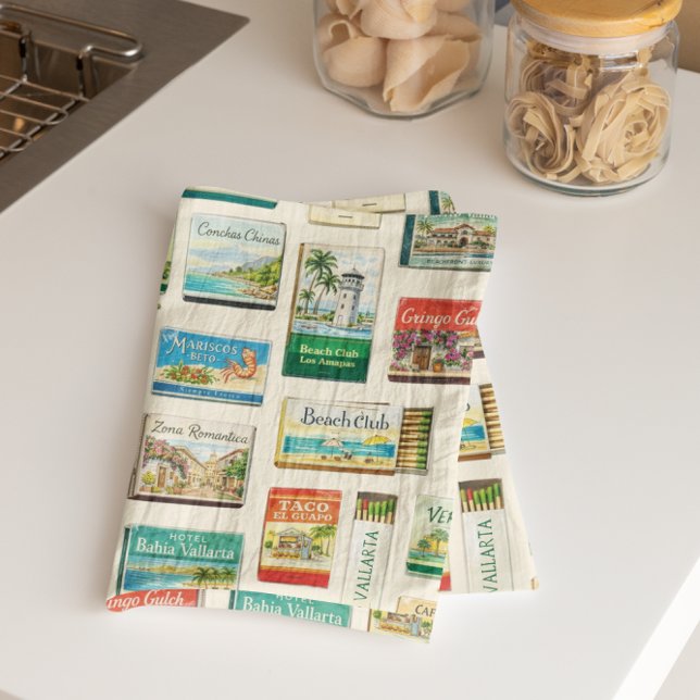 Puerto Vallarta Matchbook Pattern Tea Towel (Creator Uploaded)