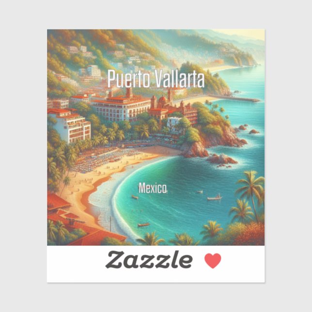 Puerto Vallarta Mexico 3 Inch Vinyl Sticker (Sheet)