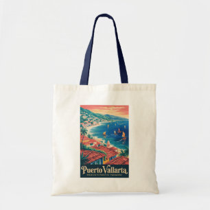 Puerto Vallarta Mexico Beach Illustration Travel Tote Bag