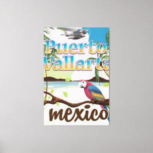 Puerto Vallarta Mexico beach travel poster Canvas Print