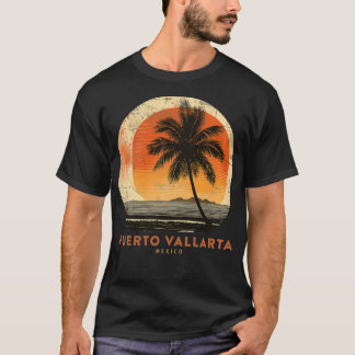 Puerto Vallarta Mexico Palm Trees Beach Souvenir V T-Shirt