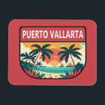 Puerto Vallarta Mexico Retro Emblem Magnet<br><div class="desc">Puerto Vallarta vector art design. It is a Mexican beach resort city situated on the Pacific Ocean's Bahía de Banderas in the Mexican state of Jalisco.</div>