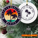 Puerto Vallarta Mexico Retro Palm tree Travel 60s Ceramic Tree Decoration<br><div class="desc">Puerto Vallarta Mexico Vintage 60s Souvenirs. Puerto Vallarta Beach Mexico - Retro Tropical Palm Tree 60s Souvenirs Vintage design makes a great Christmas or Birthday gift for fans of Puerto Vallarta Beach beach. The retro summer vibe design is a perfect gift for travel lovers and tropical destination fans. You can...</div>
