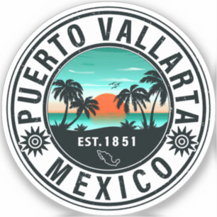 Puerto Vallarta Mexico Retro Sunset Souvenirs 60s