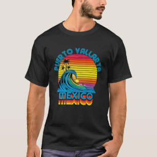 Puerto Vallarta Mexico Retro Throwback Surf & Beac T-Shirt
