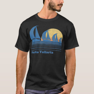 Puerto Vallarta Mexico Sailboat Vintage 80s T-Shirt